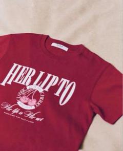 Her lip to - herlipto チェリーTシャツの通販 by _