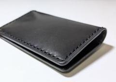栃木レザー　サドルレザー　レザー　牛革　本革　革　カードケース　名刺入れ　黒