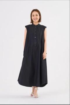 極美品✨22SS✨yori ヨリ ロングワンピース リボン フレア ノースリーブ 美品 ヨリ yori コードレーンマリンワンピース ロングワンピース