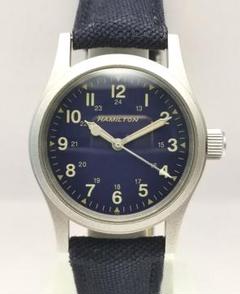 美品 ハミルトン HAMILTON H697190 カーキ ブルー 手巻き 時計のサムネイル