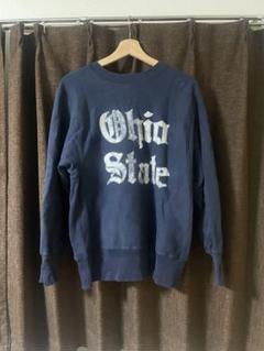 70s 3段 カレッジ プリント 半袖 スウェット OHIO STATE レディース] 1960s ヴィンテージ 半袖 スウェット OHIO STATE