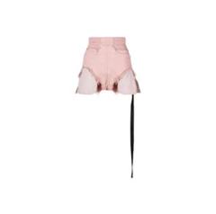 rick owensDRKSHDWハイウエストデニムショートパンツ ピンク