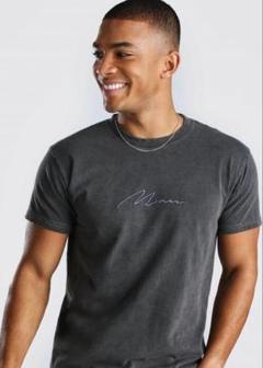希少【MAN boohoo】シグネチャーオーバーダイTシャツ クルーネック M