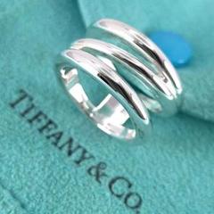 TIFFANY&Co】鏡面仕上げダイアゴナルリング11号希少
