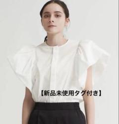 新品タグ付き yori バルーンスリーブブラウス 36 ホワイト