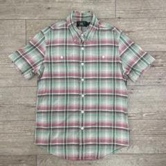 【美品】RRL チェックシャツ　オンブレ　半袖シャツ　M
