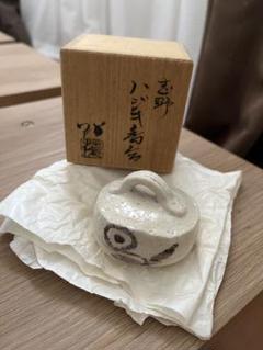 大徳寺書付　新井宗賀作　柿ノ葉　香合　共箱　茶道具 大徳寺書付 新井宗賀作 柿ノ葉 香合 共箱 茶道具