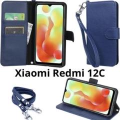 Xiaomi Redmi 12C 対応 手帳型スマホケース　ダースブルー