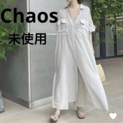 chaos カオス　シャツロングワンピース　シアーシャツ