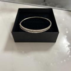 カボチャ　スワロフスキーバングル Mサイズ シルバー Silver925 Wide Straight Bangle KARPOS -カルポス- | Ops