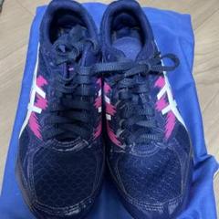 ASICS 陸上競技 スパイクシューズ ネイビー/ピンク 23.5cm