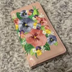 SC-52A SCG02 Galaxy ケース カバー 手帳型 花 ピンク