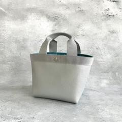 舟形デイリートートバッグ（S） フェイクレザー シルバー