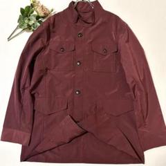 matina マチナ　ワインレッド ノーカラー　ロング　ジャケット　レディース