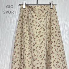 ジオスポーツ 美品 花柄フレアロングスカート レトロ カジュアル ウエストゴム
