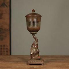 めでたい如意銅象 香炉 工芸品 美術品 置物（象牙製 香炉 ｜骨董