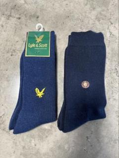 【新品未使用】 kasco@、Lyle&Scottネイビーソックス 2足set