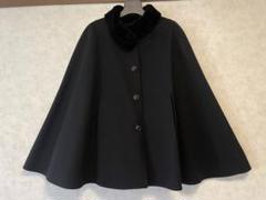 ♦︎美品ポンチョ　カシミヤ100% 日本製　ブラック　冬物 ケープ カシミヤ 100% ポンチョ フード付き ギフト プレゼント