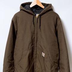 Carhartt カーハート　アクティブジャケット メキシコ製 ダークブラウン Carhartt】カーハートアクティブジャケットS(8/10) ダック地革