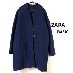 新品☆ZARA ザラ フロントフリル付きコート XS ネイビー imgrc0187380697.jpg