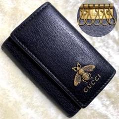 GUCCI グッチ　キーケース　GG  シマ　レザー　ブラック　総柄　ゴールド 2025年最新】GUCCI カラー：ゴールド系 キーケースの人気