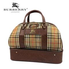 【希少品】BURBERRY キャンバス レザー ボストンバッグ イタリア製
