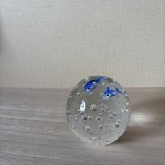 ガラス製　イルカ　ペーパーウェイト　エアバブル　置物