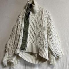 SACAI シルバー フリンジ付きフードセーター 1サイズ sacai（サカイ）ニット・セーター 白 サイズ:1(S位) メンズ