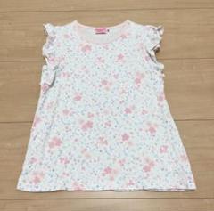美品★ミキハウス★ホットビスケッツ★花柄★フリル袖トップス★100cm