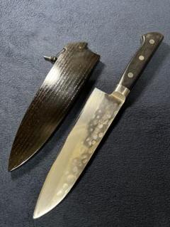 鍔屋合羽橋三徳包丁｜槌目仕上げ・木製鞘付き 鍔屋合羽橋三徳包丁｜槌目仕上げ・木製鞘付き - メルカリ