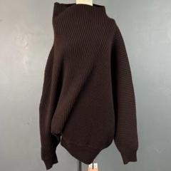 新品 エイミーイストワール 長袖 アシンメトリーリブニット セーター ブラウン