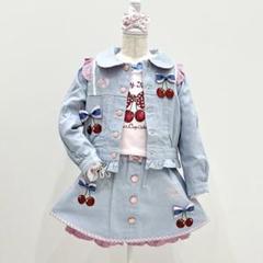 シャーリーテンプル チェリーギンガムフリルジャケット スカート