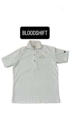 美品 BLOOD SHIFT メンズゴルフ半袖ポロシャツ 白 サイズ４８