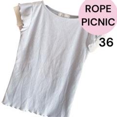 ROPE PICNIC ロペピクニック　シアー　チュール　細リブ　ブルー　水色
