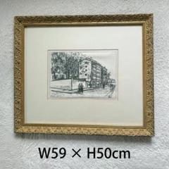 ウォールインテリア 額縁 壁掛け アート　モーリス・ユトリロ鉛筆画入り 線画