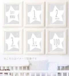 シンプルなグレーと星の月齢カード✰