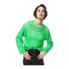 H&M ホールニットセーター グリーン - メルカリ
