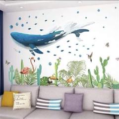 LLYDD クジラ壁 ステッカー 美しい動物ウォールステッカー装飾ロマンチック