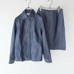 y2k 古着 デニム シャンブレー 玉虫色 シャツ ミニスカート セットアップ