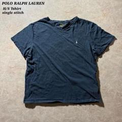 POLO RALPH LAUREN半袖Tシャツ Vネック古着ネイビー刺繍CBOY