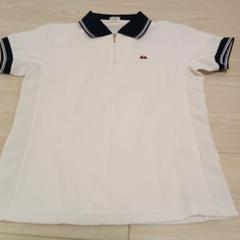 ellesse ホワイトポロシャツ ジッパー付き - メルカリ
