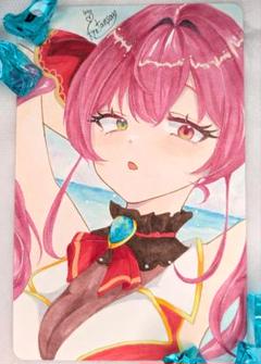 手描きイラスト 宝鐘マリン01 ファンアート - メルカリ