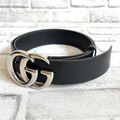 [希少] GUCCI 黒524103 レザー GGマーモント 75/30 ベルト 希少] GUCCI 黒524103 レザー GGマーモント 75/30 ベルト