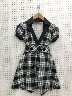 姫ギャル ドーリー 平成古着　背中あき　ウエストリボン　チェック柄シャツワンピ