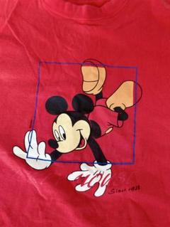 ビンテージ　ミッキーマウス　半袖 Tシャツ 赤 赤系