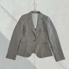 3180【ダイアナ】スーツジャケット　レディース　春夏　薄手　グレー　Ｌ　仕事