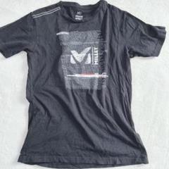 MILLET◇ロゴプリントTシャツ カットソー ライン半袖 ブラック S