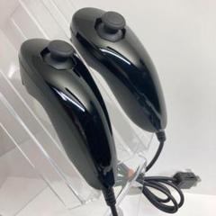 【フルメンテナンス】Wii WiiU ヌンチャク ブラック 黒色2個セット b