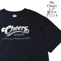 90s Cheers レストラン メッセージ シルバーラメ Tシャツ 古着