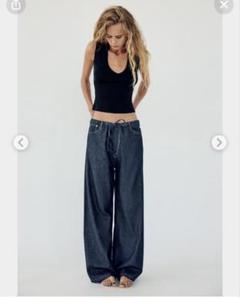 ZARA フルイドデニムライクパンツ36のサムネイル